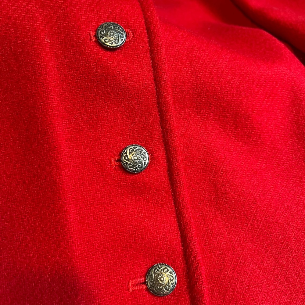 Vintage Pendleton Women's M Cropped Blazer Jacket Virgin Wool Red Heritage Retro - Picture 5 of 12